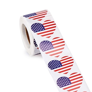Adesivi Cuore Bandiera USA Etichette Giorno Indipendenza Adesivi Sigillo Decorativo Per Sacchetti Regalo Buste Etichette Rotolo