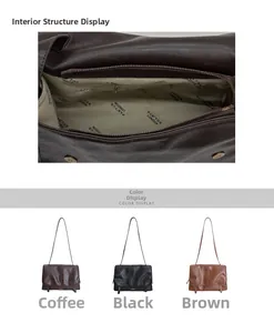 Detailansicht der Ledertasche Innenraum mit Reißverschluss und 2025 Winter Farbauswahl