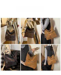 Détails du sac cabas vintage grande capacité avec breloques étoiles et fermetures éclair