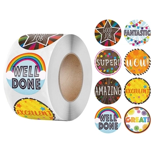 Rainbow Reward Stickers For Kids Teachers Motivation School Supplies Round Incentive Stickers Labels Well Done Good Job Great Amazing Fantastic