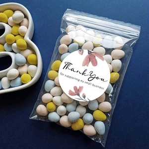 Autocollants floraux Thank You pour emballage de petite entreprise sur sachet de bonbons
