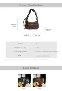 Detail view of plaid mini bag showing ruffled handles and 3D metallic bow accents