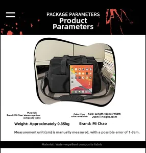 Borsa da viaggio impermeabile nera, 40x20x25cm, materiale leggero da 0,35kg in primo piano