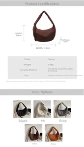 Detailed dimension chart showing 46cm width and 26cm height of the minimalist nylon tote bag