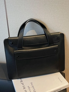 Borsa da Donna Minimalista in Pelle PU Grande Capacità Borsa Tote per Laptop Borsa da Lavoro per Pendolari Con Tasca Frontale