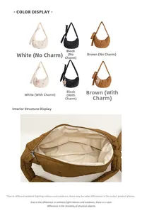 Détail de l'intérieur du sac matelassé et du système de fermeture à glissière