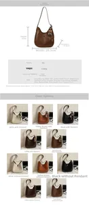 Detailed comparison of PU hobo bags showing different sizes and earthy color options