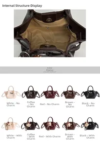 Detail of interior zipper pocket with magnetic closure and multi-color leather texture options