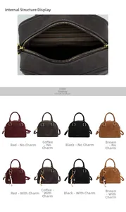 Detailed internal view of multi-card slots and color options for retro crossbody bag