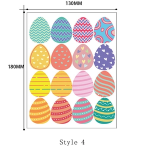 Easter egg stickers set with 16 colorful patterns for holiday gift labeling 130x180mm