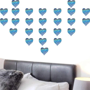 Set of 20 holographic laser heart stickers for bedroom wall decoration and labels