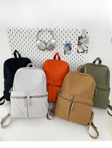 Detailed display of five colors of large capacity waterproof nylon student backpacks