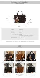 Detailed size chart and specifications for the vintage velvet bucket bag with dimensions
