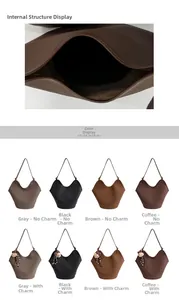 Vue de l'intérieur et choix de couleurs du grand sac cabas en cuir souple