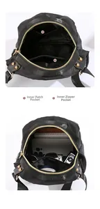 Structure interne du sac en nylon montrant les compartiments et la capacité de rangement