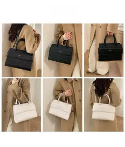 Multi-angle view of black and white crocodile pattern tote bags for office ladies