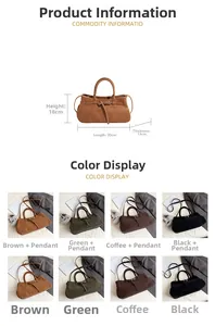 Detailed size map of minimalist suede shoulder bag showing L35cm H18cm W13cm dimensions
