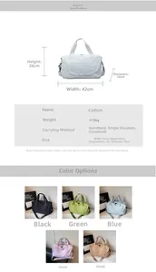 Detail showing bag dimensions 42x28x18cm and bottom expansion layer features