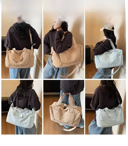 Multi-angle collage of large travel bag showing hand-carry and shoulder strap styles