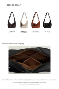 Detailed interior of vintage leather hobo bag showing compartments and soft pebble texture