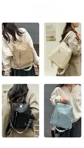 Detail view showing versatile carrying options for this large capacity fashion backpack