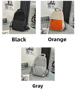 Détails de sacs à dos légers et polyvalents en coloris noir, orange et gris moderne