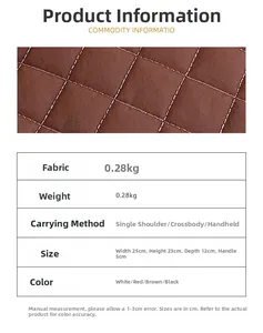 Detailed view of quilted fabric backpack texture with size and weight specifications chart