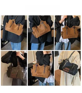 Detailed views of high-capacity tote bags with Cute Puppy embroidery in three colors