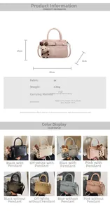 Tabella delle taglie dettagliata e selezione colori per questa borsa in pelle PU