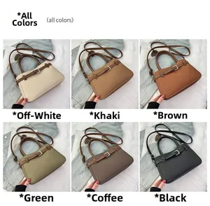 Collage de sacs bandoulière vintage en similicuir en six couleurs avec boucles décoratives