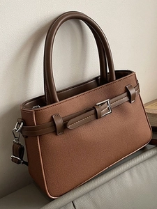 Sac Bandoulière Rétro pour Femme en Cuir PU Chic Sac Seau Minimaliste Avec Bandoulière Réglable Sac de Travail Décontracté à la Mode
