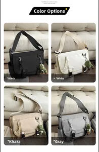 Waterproof crossbody bags in black white khaki and grey colors with cute dinosaur charms
