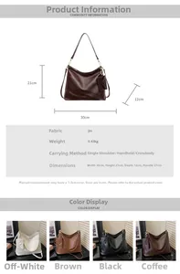 Guida dettagliata alle taglie della borsa da donna in PU con misure 30x21x12cm