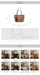 Detailed size chart and multi-color options for the minimalist faux leather tote bag