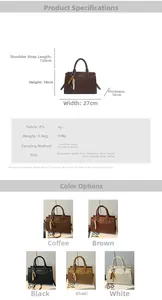 Detailed size chart and structure guide for woven texture multi-way crossbody handbag