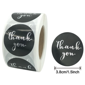 Round Thank You Sealing Stickers Metallic Foil Bronzing Labels For Gift Wrapping Small Business Envelope Decorative Stickers