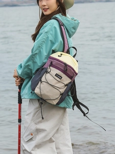 Lightweight foldable waterproof outdoor backpack with colorful patchwork design for hiking