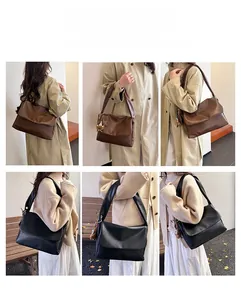 Detail showing various wearing styles of the large oil wax leather tote bag with bear charm