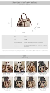 Detailed size specifications and multiple color variants for this stylish canvas bucket bag