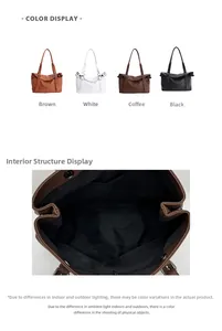 Detail view of large tote bag interior showing spacious lining and zip pockets