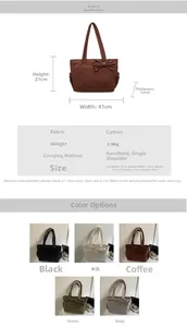 Size chart showing large tote bag dimensions 41x27x12cm with color options in detail
