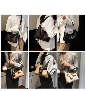 Sac fourre-tout en cuir chic avec pochette amovible, divers coloris et styles de porté