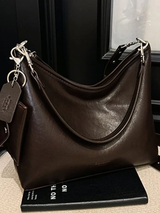 Sac Hobo en Cuir PU pour Femmes Grande Capacité Et Mini Pochette Sac à Épaule Simple Décontracté Style Navetteur Bandoulière