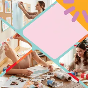 Creative washi tape set featuring firework and geometric patterns for DIY scrapbooking
