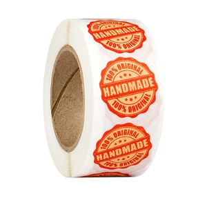 Round Handmade Stickers Roll 100 Percent Original Sealing Labels For Baking Packaging Gift Wrapping Envelope Decoration
