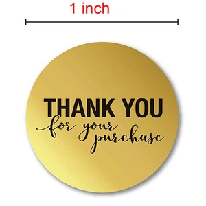 Adesivi Thank You oro metallizzato da 1 pollice con trama spazzolata per pacchi aziendali