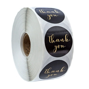 Black Gold Hot Stamping Thank You Sticker Labels For Baking Gift Wrapping Envelope Sealing Business Decorative Stickers
