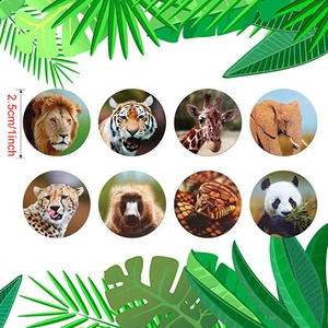 8 pack wild animal panda stickers 1 inch round labels for kids room decoration