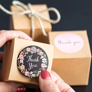 Floral Thank You sealing stickers on roll for gift packaging and craft decoration