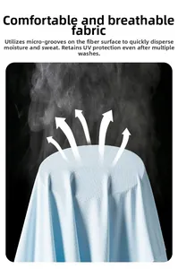 Detail of light blue mesh fabric showing high breathability and moisture-wicking technology